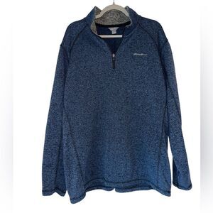 Eddie Bauer Mens Navy 2XL Quarter-Zip Pullover